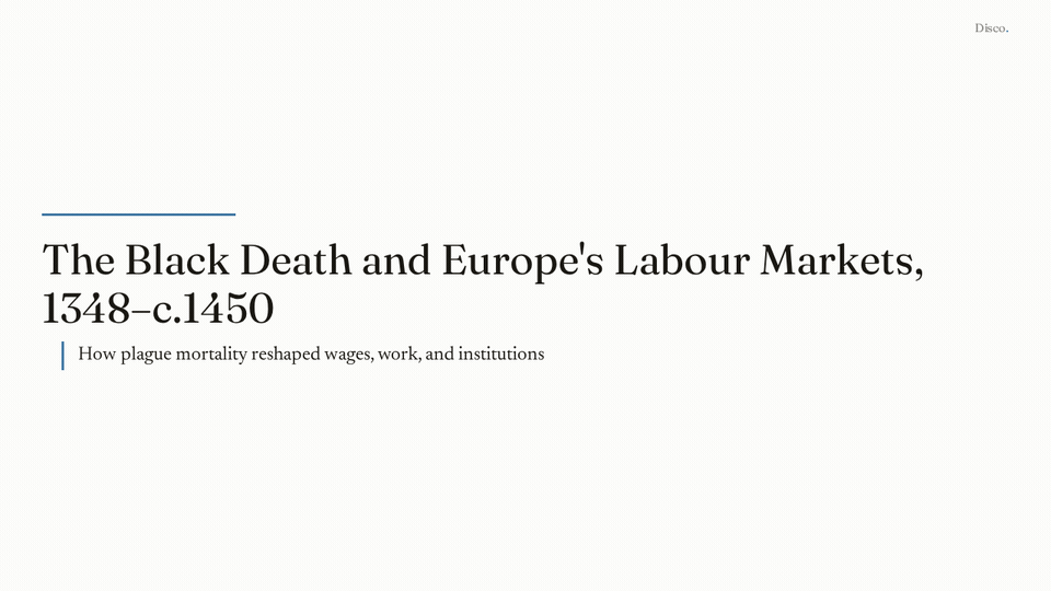 Preview of the nine-slide deck about the Black Death and European labour markets